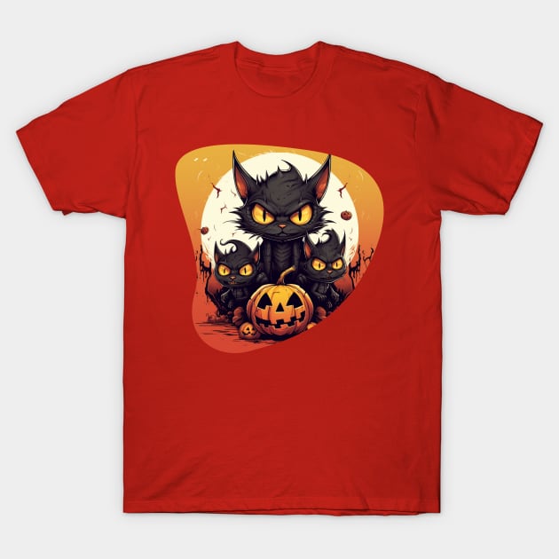 halloween cats T-Shirt by FehuMarcinArt